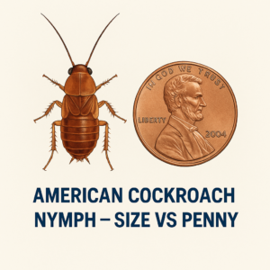 american baby roach next to penny