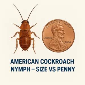 american baby roach next to penny