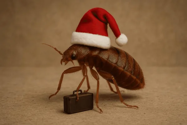 Holiday travel and seasonal pest control tips illustration